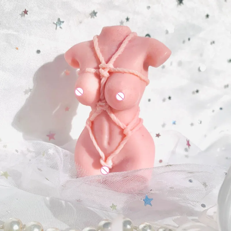 

A336 Wholesale DIY New Design Bondage Pregnant Woman Torso 3D Silicone Mold For Candles Making Rope Candle Mold, Stock or customized