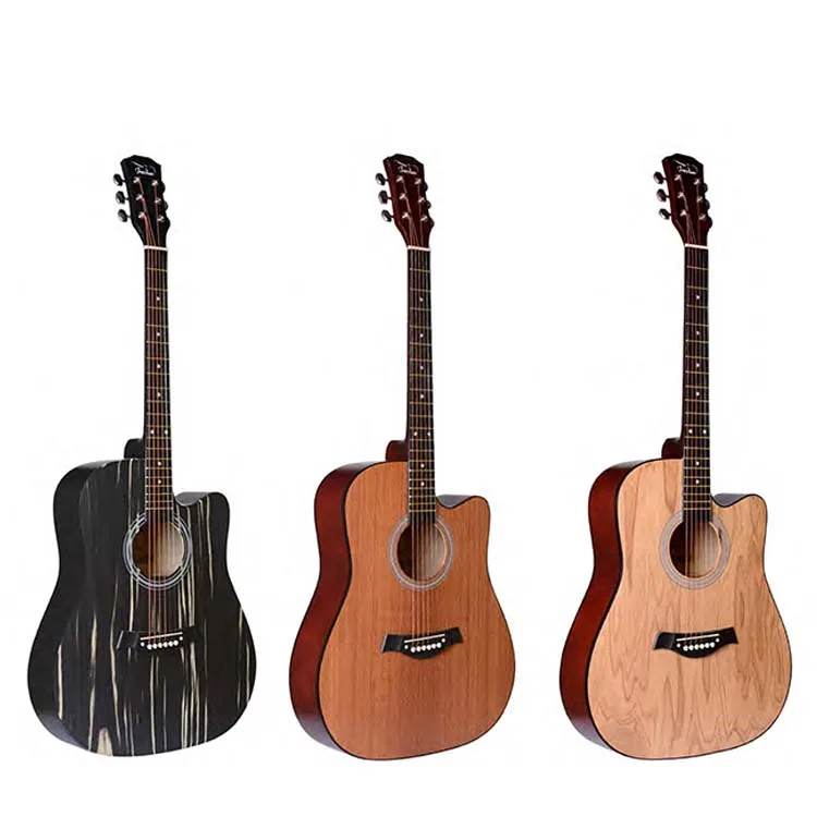 

Hipatti Hot sale 41 Inch wood Black acoustic guitar for Female and Male