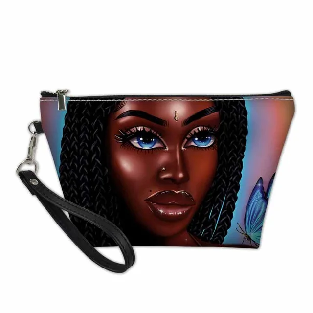 

Travel Organizer Wash Kit Bags Women Black Girls African Makeup Bag Ladies Portable Make Up Pouch Females, Customized