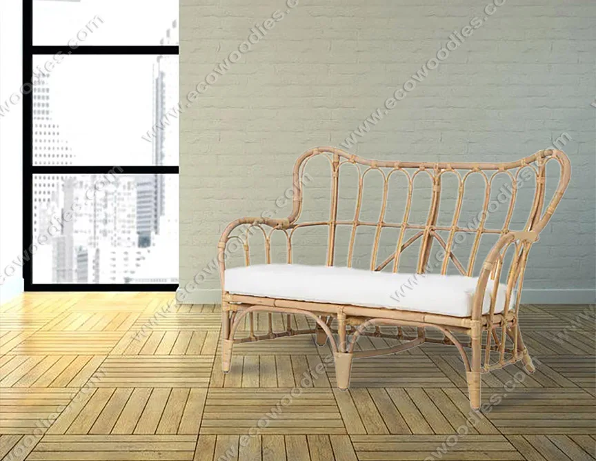 
Luxury European Sofa 2 Seater Bamboo Living Room Sofa Lounge Dining Restaurant Set Garden Furniture Home Decor Wedding Sofa 