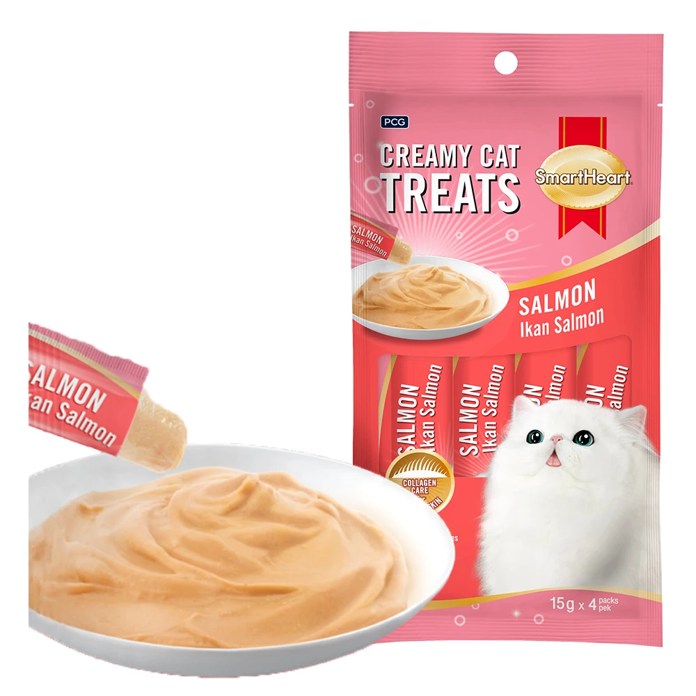 

Creamy Treats wet cat food Salmon SmartHeart Cat Treat, Natural color