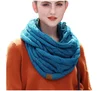 Adult knitted scarf winter crochet long snood tube scarves shawl woman neck warmer