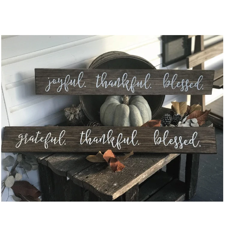 

Grateful Thankful Blessed Handmade wood sign for housewarming, Multi