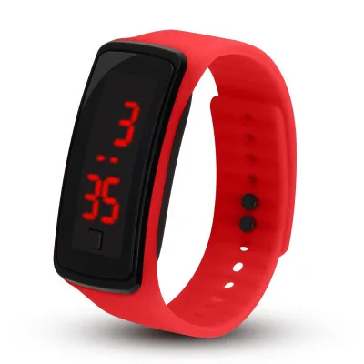 

2020 Best Selling proof plastic buckle LED electronic watch silicone bracelet watch for children, 15 color