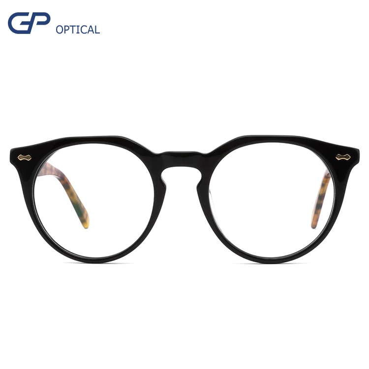 

optical frame 2021 eye protection glass spectacle acetate gold temple tips blue against demi colorful trim monturas ant iblue