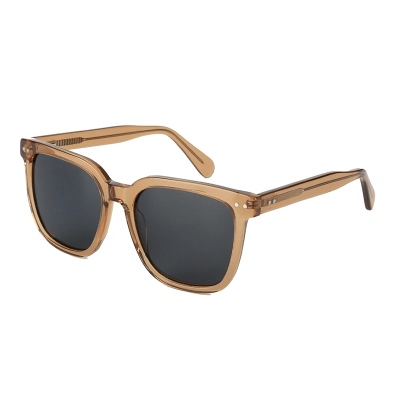 

2023 high quality fashion cool vintage square summer TAC polarized transparent acetate sunglasses for men women