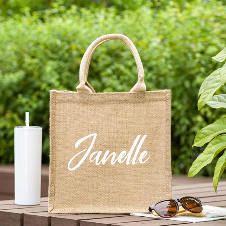 

Custom Logo Tote Printed Bags Customized Jute Bag, Customized color