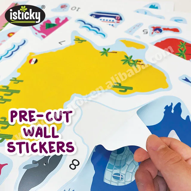 
Removable Home Decal World Map Kids Room Decorative Wall Stickers 