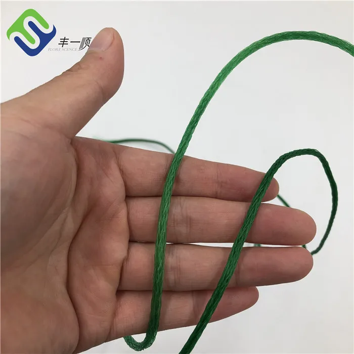 Cuerda trenzada hueca de color verde oscuro de 4 mm PE para red de fútbol