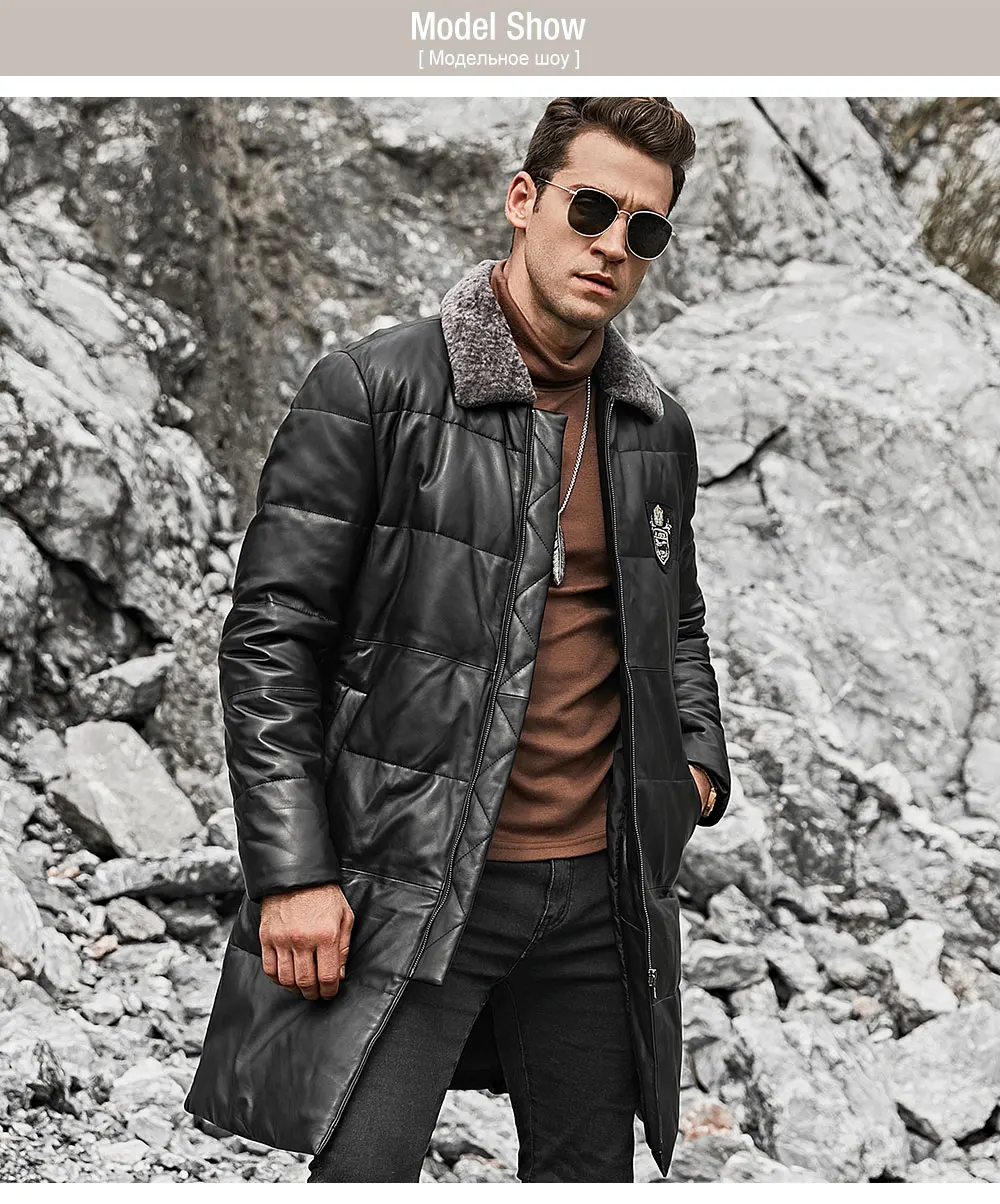 genuine leather down coats & jackets