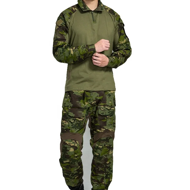 

Wholesale CP Training Camo ACU American Tactical Military Uniform G3 long sleeve T-shirt and pants frog suit set, 12 colors available