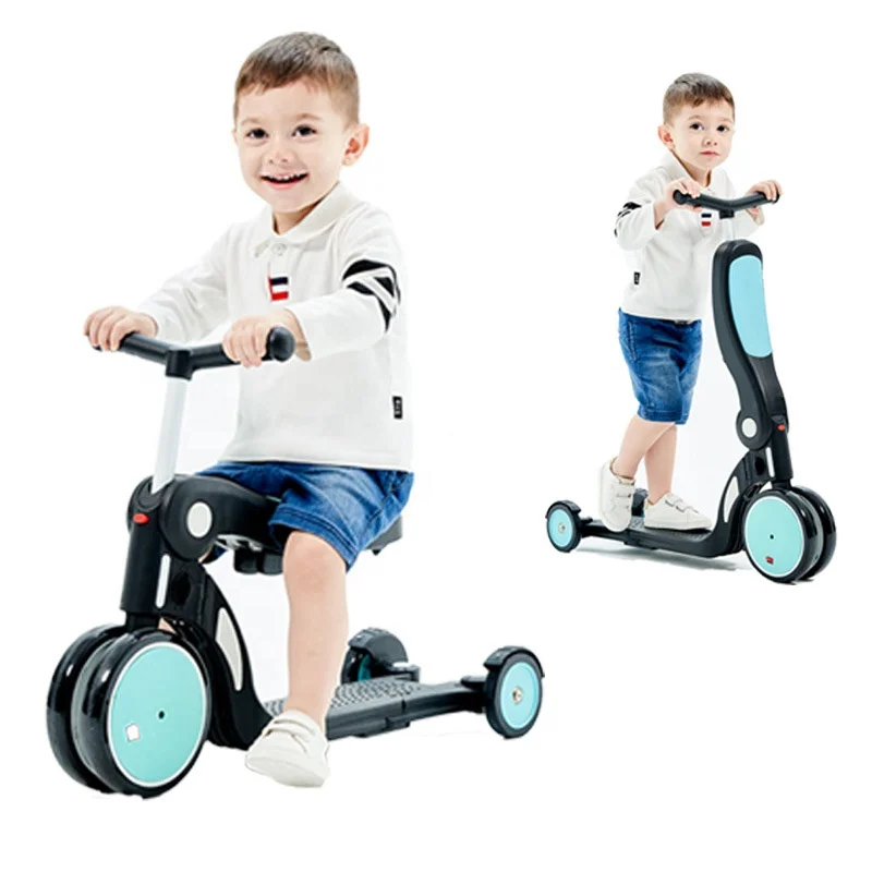 

5 in 1 Child Kicks scootet 3 Wheel Scooter with Detachable Seat and Basket