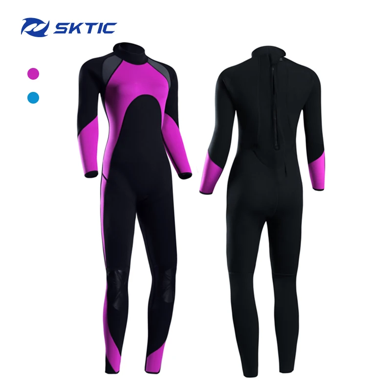 

SKTIC Hot Sale Cold Water 3mm Long Sleeve Snorkeling Suits Scuba Wetsuit Full Diving Suit for Womens, Pink