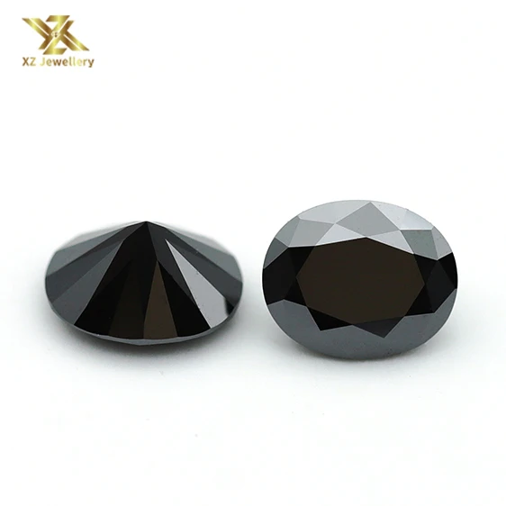 

Oval Brilliant Cut 1.3ct Carat 6x9mm Black Oval Moissanite Loose Stone VVS Excellent Cut Grade Test Positive Lab Diamond