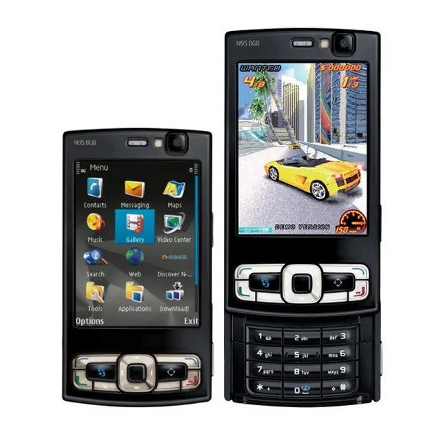 

Free Shipping Classic Cheap Unlocked Slide GSM Mobile Cell Phone N95 8G For Nokia GPS WIFI Camera By Postnl, Black