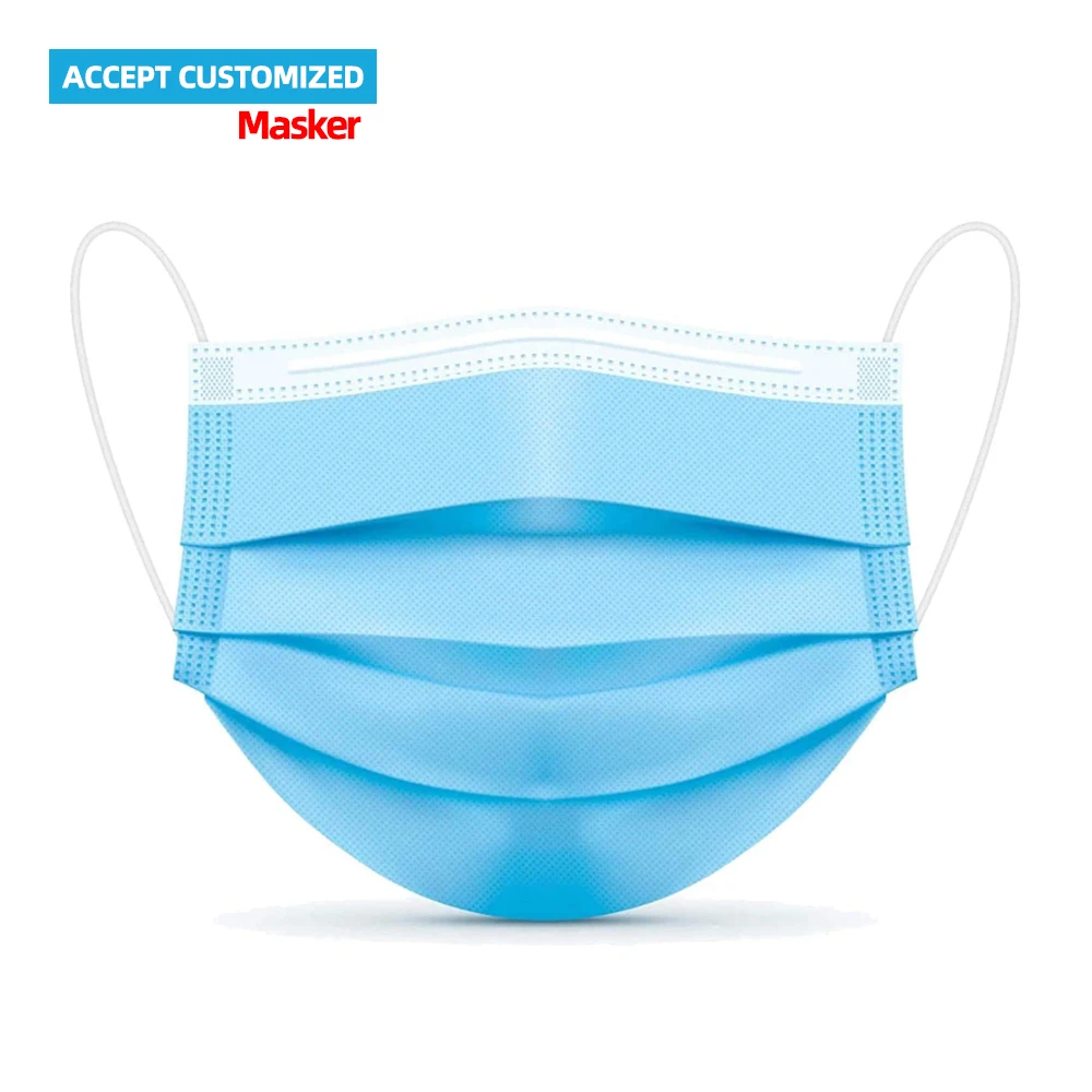 
3ply Masker 3 Ply Face Mask Fabric Nonwoven with Earloop 3 Layer Disposable Facemask 3 ply Mask 