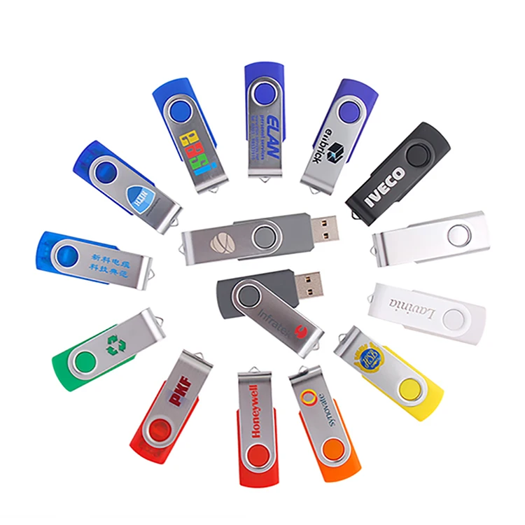 Shenzhen Factory Cheap Price Promotional Gift Plastic and Aluminium Material Swivel USB Flash Drives 128MB-32GB