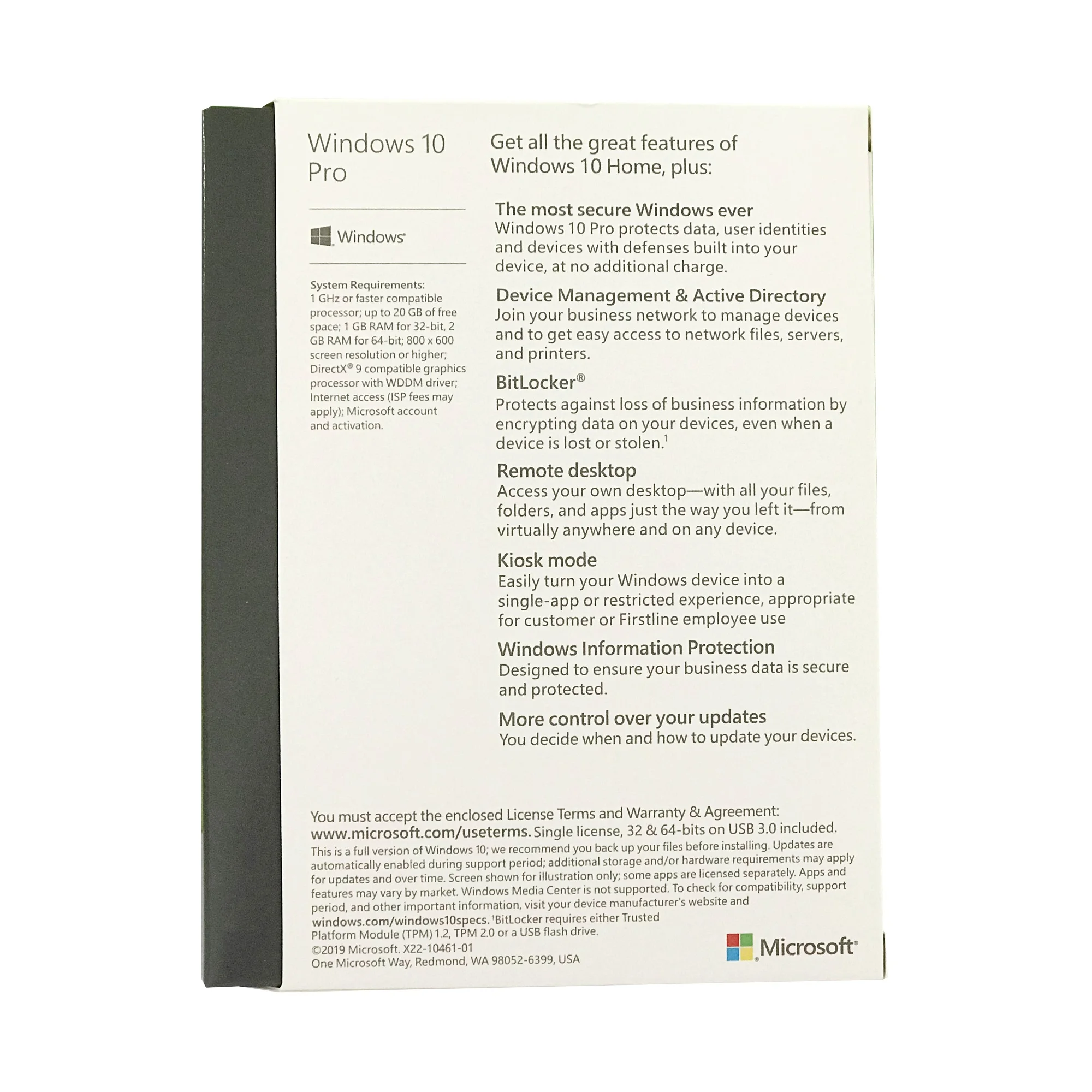 Microsoft Windows 10 Pro Box P