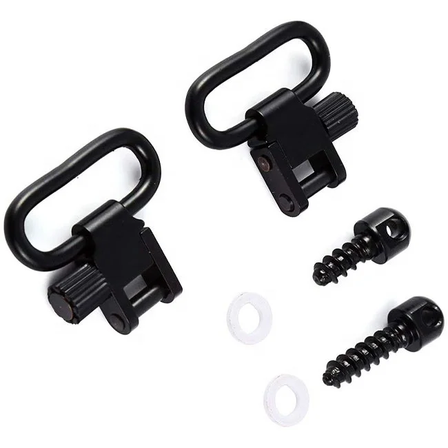 

OUTDOOR 6 pcs Quick Detachable Sling Swivels Set Sling Swivel Screw Studs, Matte black swivel clip