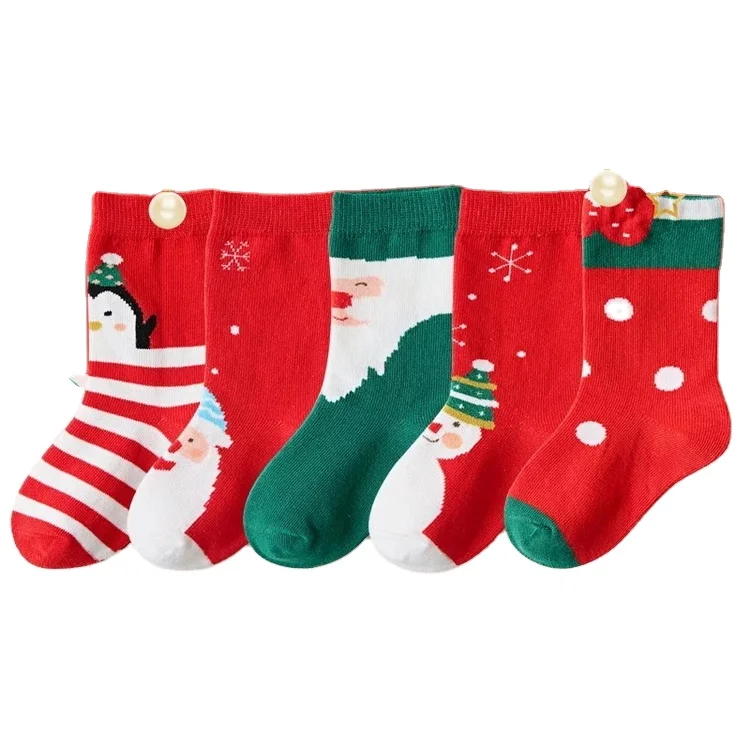 

5 Pack Baby Kids Christmas Socks Cotton Blend Xmas Fashion Cartoon Funny Socks