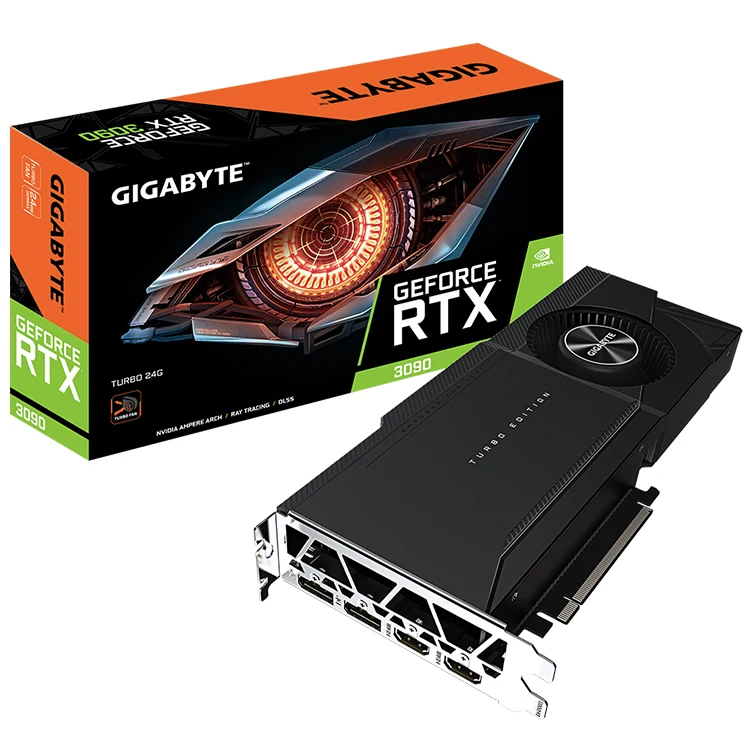 

GIGABYTE NVIDIA GeForce RTX 3090 TURBO 24G Gaming Graphics Card Used to Deep Learning Support 2-way NVDIA NVLINK