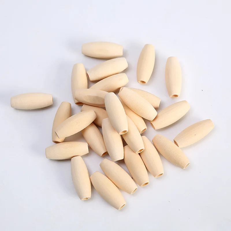 

Tube beads Oval Round Beads  Natural Wood Loose Beads Hole 3mm for DIY Men Necklace Bracelet Jewelry Making Findings, Natural wood color