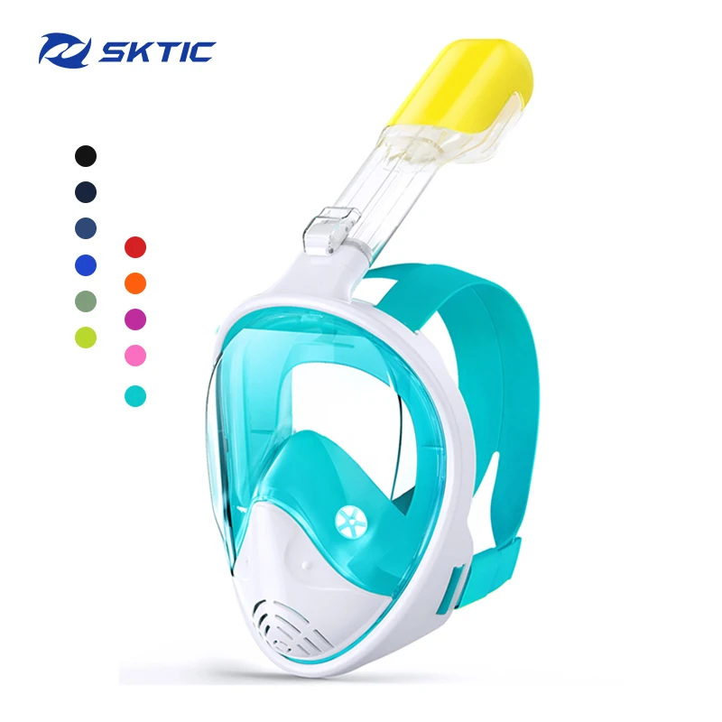 

SKTICE Factory Direct Silicone White Green Water Sports Equipment Diving Mask Snorkeling Full Face Mask
