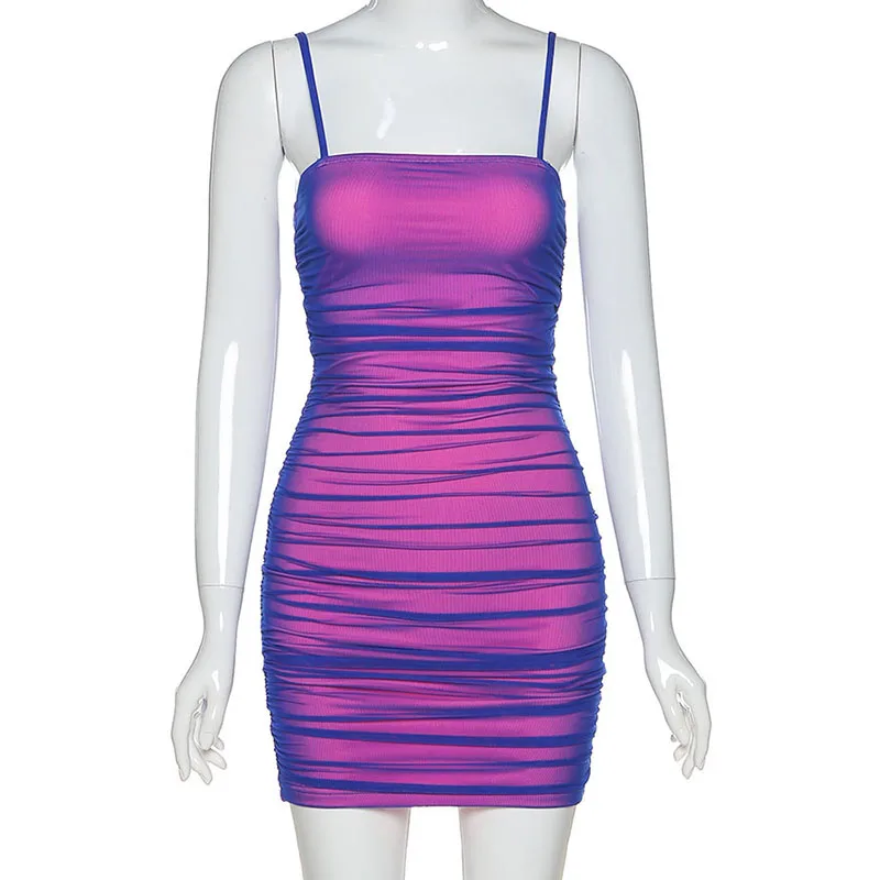 Kliou 2023 Slash Neck Skinny Mini Dresses Women Summer Sets Womens ...