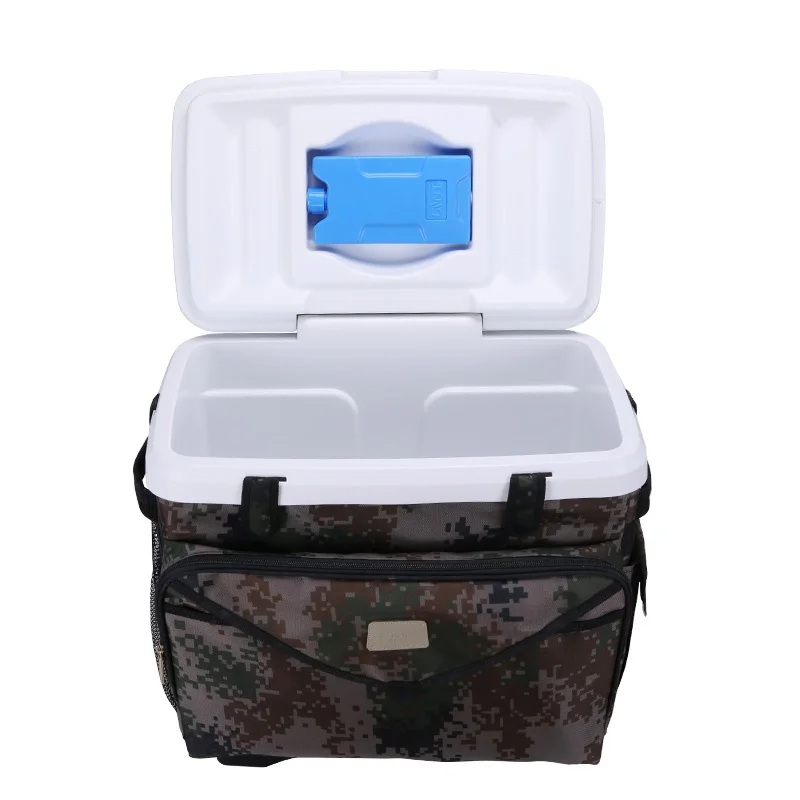 

travel fish picnic camping box ice chest camouflage suitcase handle beer portable outdoor cooler