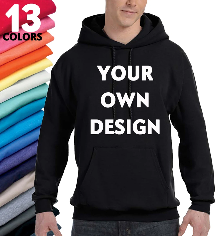 Cotton Hoodie Black Custom Logo for Women | Oversized | Baby | Mens | Kids | Children | Girls | Ladies | Boys | Adults