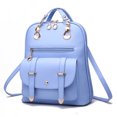 

In Stock Candy Color Women PU Leather School Bags Fashion Girls Leisure Travel Shoulder Bag, As pictures