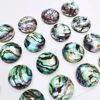 

Wholesale Natural Sea Shell faceted Round MOP Doublet Cabochon 16mm Abalone Shell for jewelry making design