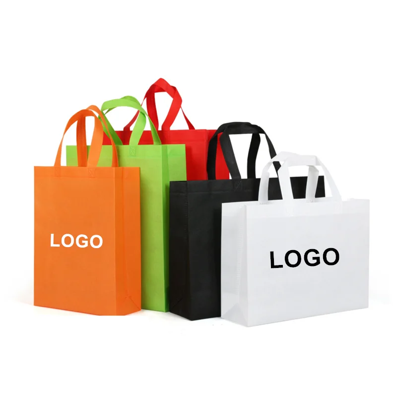 

Hot sale custom reusable  non woven shopping bags with logos, 10 colors