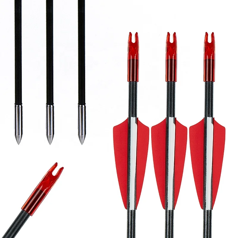 

Hot Sale TopArchery arrow supplier 31 inch target shooting arrows 6mm fiberglass arrow with plastic nock, Picture color