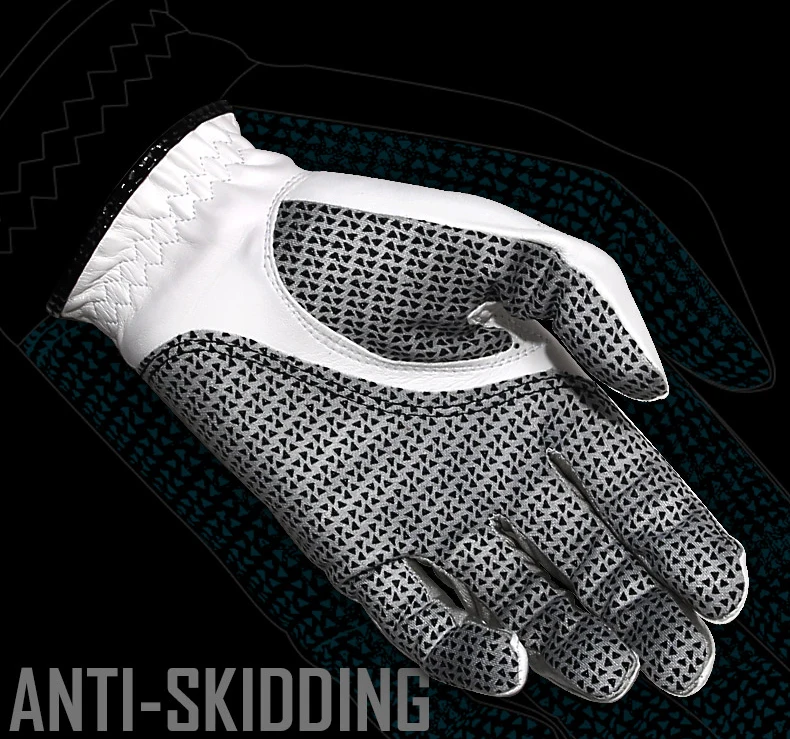 

Anti slip particle soft sheepskin Customized Leather Golf glove