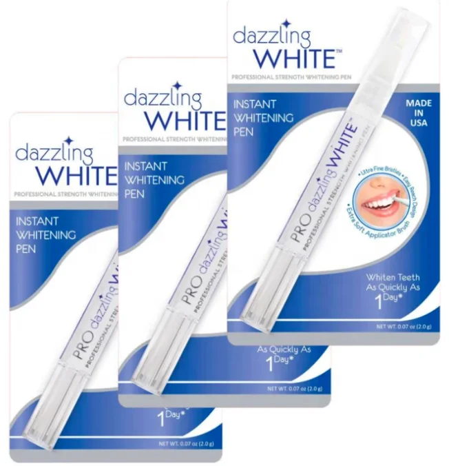 

Dazzling White Teeth Whitening Pen Peroxide Bleaching Teeth White Kit Dental Cosmetic Teeth Whitening Gel Pen, White sponge + blue handle