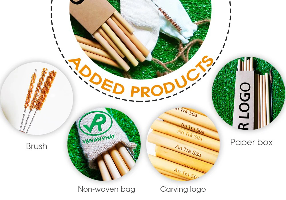 New Product Ideas 2023 Plastic Free Ecofriendly Vietnam Bamboo Fiber Drinking Straw Bulk For