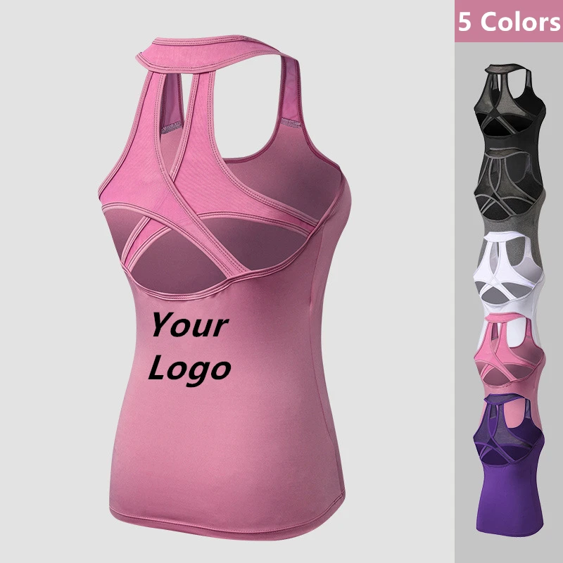 
[Free Sample] Women Fitness Tank Top Apparel Design Services Slight Customize yoga wear girls 