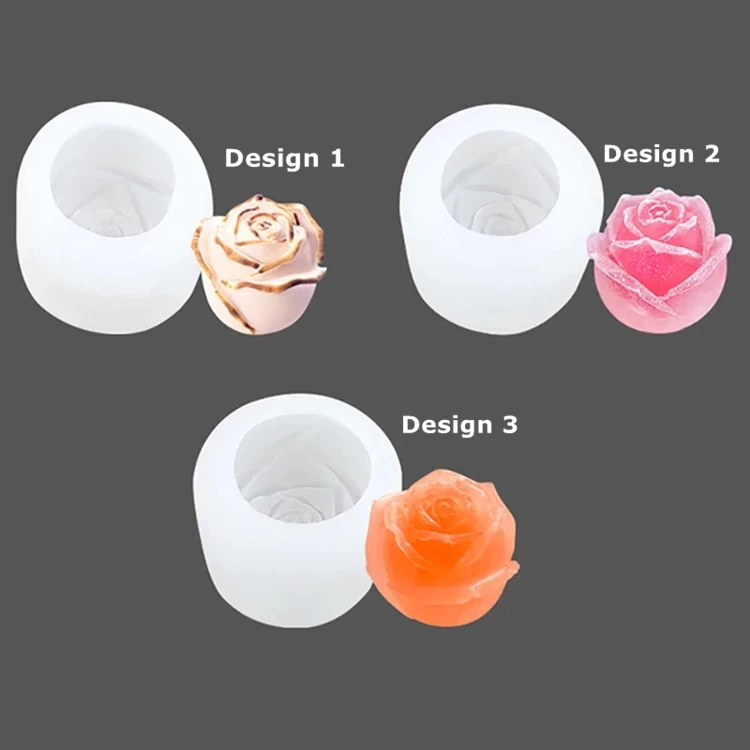 

R110 3D Rose DIY Ice Maker Ice Cube Tray Multi Purpose Food Grade Silicone Pudding Ice Cream Mold for Whiskey Wine Kitchen Tool, Stocked / cusomized