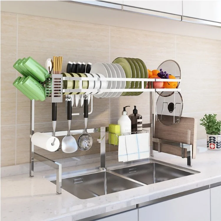 

Kitchen Storage Rack Over The Sink Drainer Dish Rack, Black