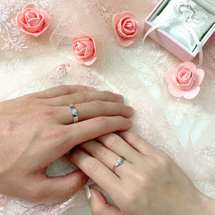 

Taiwan Wedding Ring Design Couple Ring Jewelry, Silver color