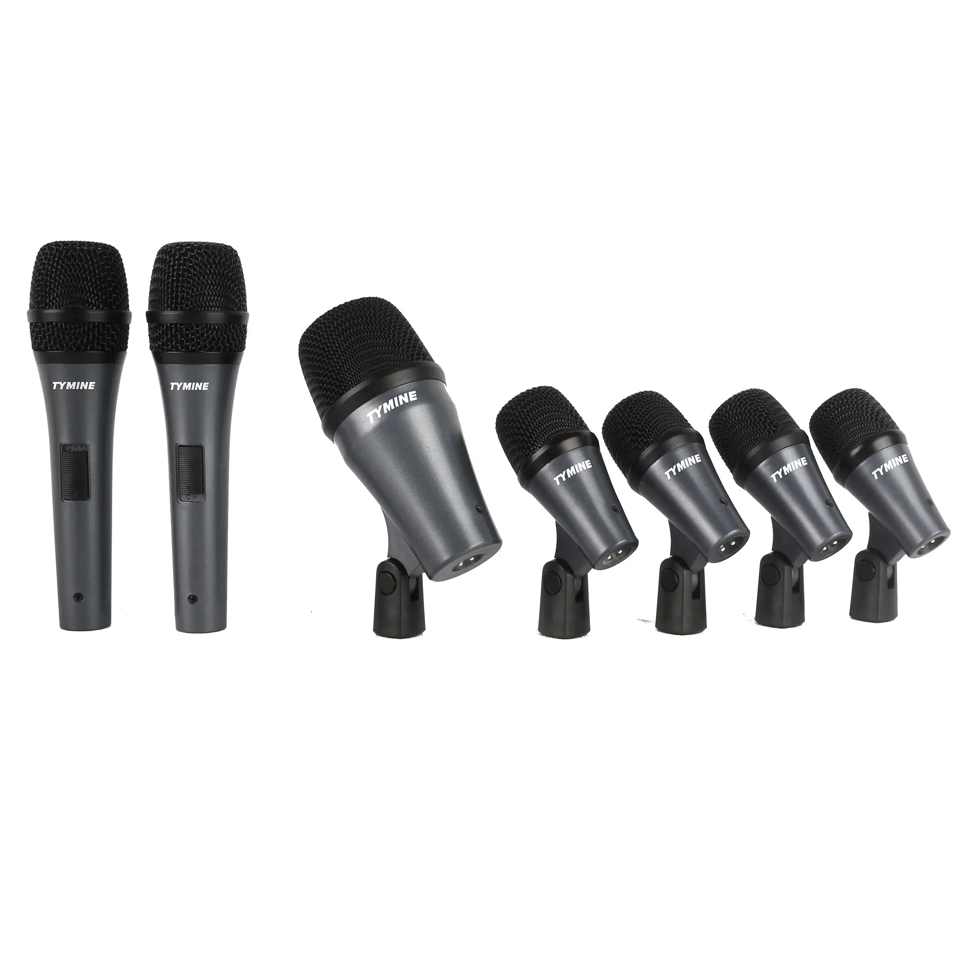 

7 pcs drum microphone set drum microphone kit with microphone clamp