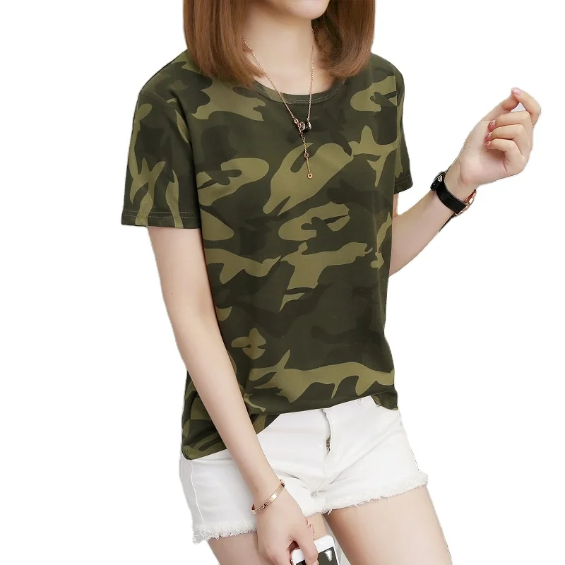 

wholesale ladies military camouflage t shirt camp tee shirt for women