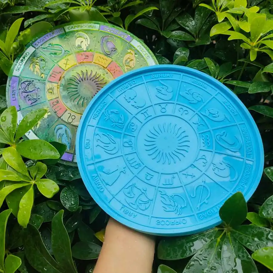 

Free Sample Rolling Tray Mold For Resin Constellation Compass Silicone Epoxy Mould Divination Decorations Tarot Divination Mat