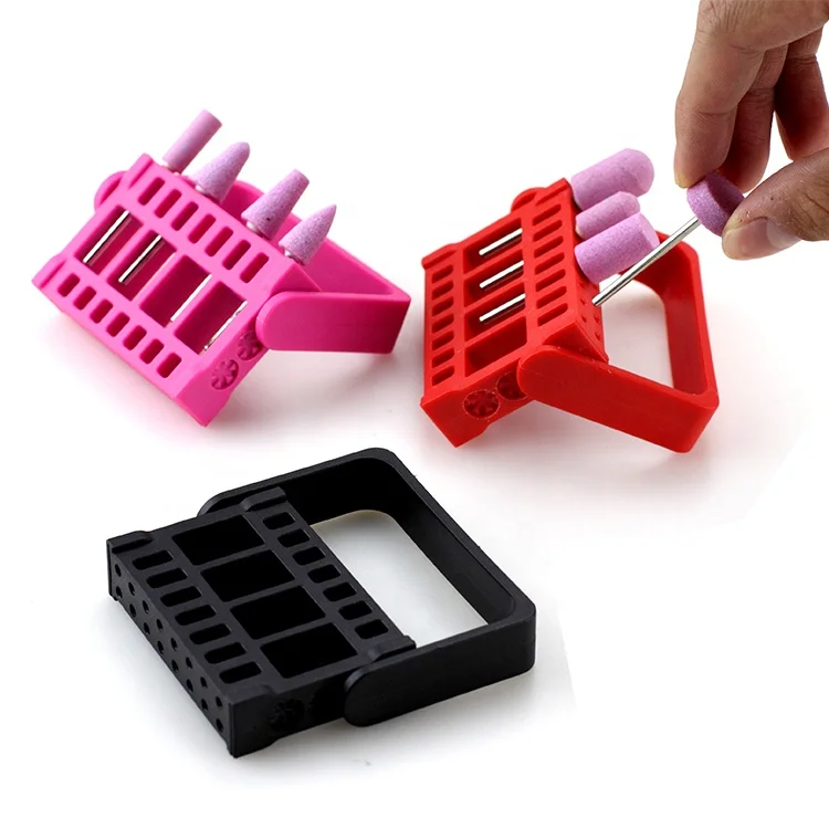 

2020 New Portable Nail Drill Bit Holder 16 Holes Organizer Displayer Nail Drill Container Manicure Nails Accessory Art Tools