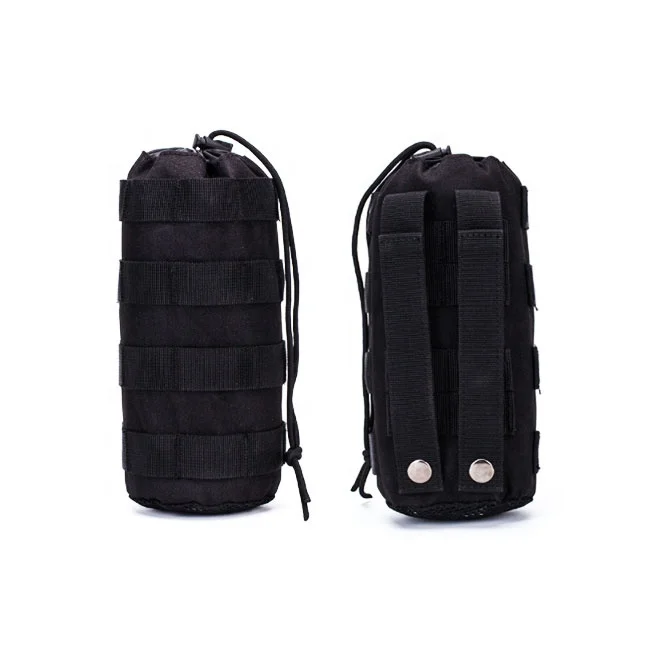 

Hot 1.5L Portable Outdoor Fishing Water Bottle Pouch Molle Camping Bags, Black, green and khaki