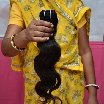 原始的印度寺庙 bodywave 人发 - buy 100% 处女印度雷米寺庙头发