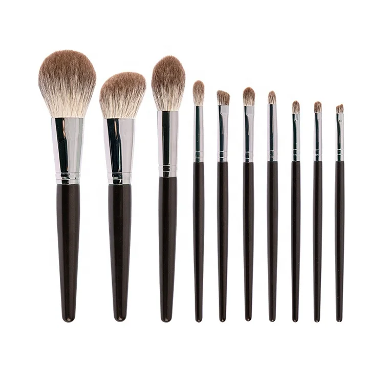 

Wooden handle makeup brush logo cute makeup brush set