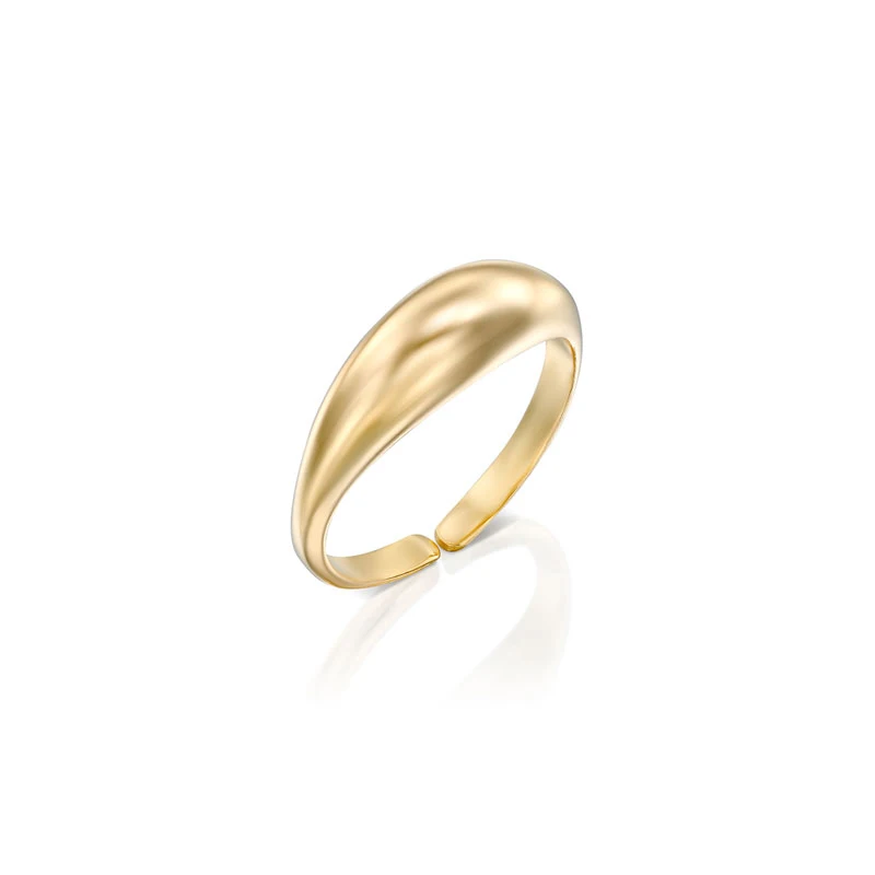 

S925 sterling silver European and American simple geometric gold plated open rings