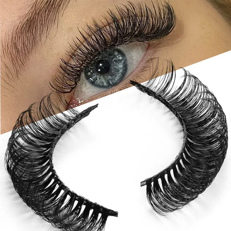 

Wholesale D Curl Natural Eyelash Faux Mink Russian Strip Lashes Deep Curl Russian Volume Mink Strip Lashes D Curl Strip Eyelash
